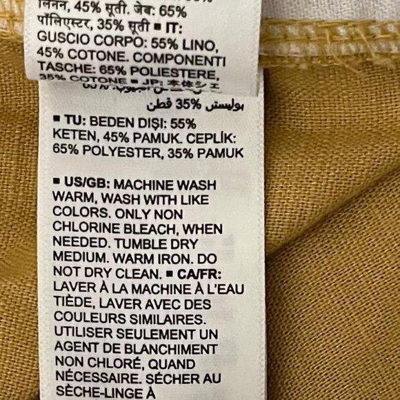 Amazon Essentials XL Gold Linen Blend Elastic Waist Shorts NEW WITH TAGS - Picture 6 of 9